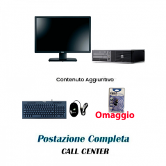 Postazione completa Call - PC E8500 + Monitor 19" + Kit Tastiera e mouse USB + Chiavetta Wifi Omaggio