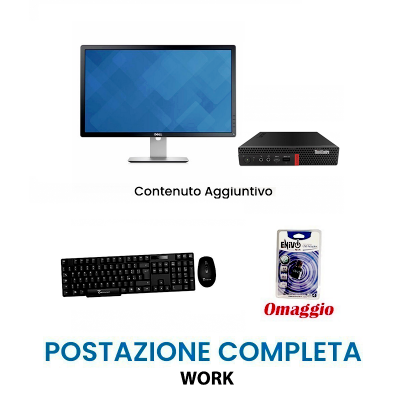 Postazione Completa Work : Pc i5-8600T + Monitor 23" + mouse e tastiera wireless + Chiavetta omaggio