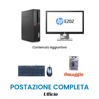 Postazione Ufficio: PC I7-7700 + Monitor 20" + kit tastiera e mouse USB + Chiavetta USB Wifi Omaggio